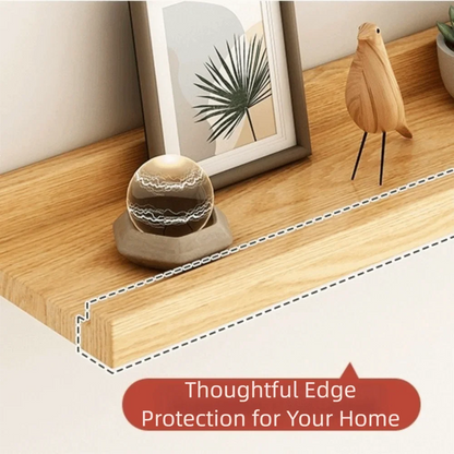 Space Saving Wooden Floating Shelf Minimalist Style Decorative Display Stand Rustic Bookshelf Organizer Living Room