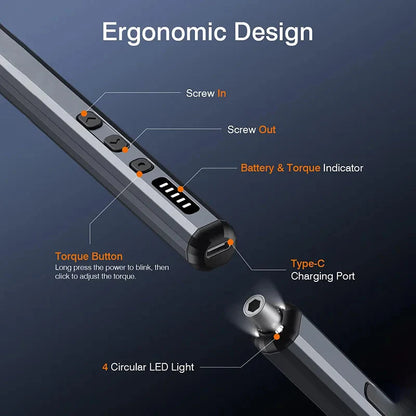 Mini Electric Precision Screwdriver, 38 in 1 Magnetic Bits, Torque Control, DIY Tools, Repair Tool Kit for iPhones, Switch,PS5