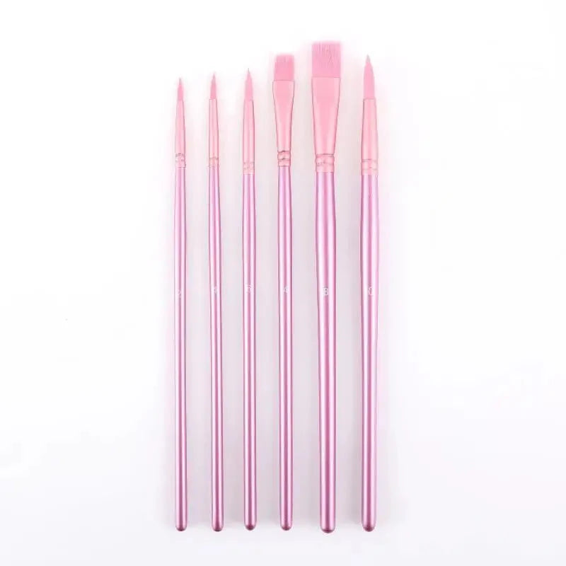 ♥Nylon Bristle Wooden Handle Pointed And Flat Watercolor Paintbrush Set For Art, Acrylic, Gouache, And Oil Painting