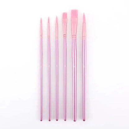 ♥Nylon Bristle Wooden Handle Pointed And Flat Watercolor Paintbrush Set For Art, Acrylic, Gouache, And Oil Painting