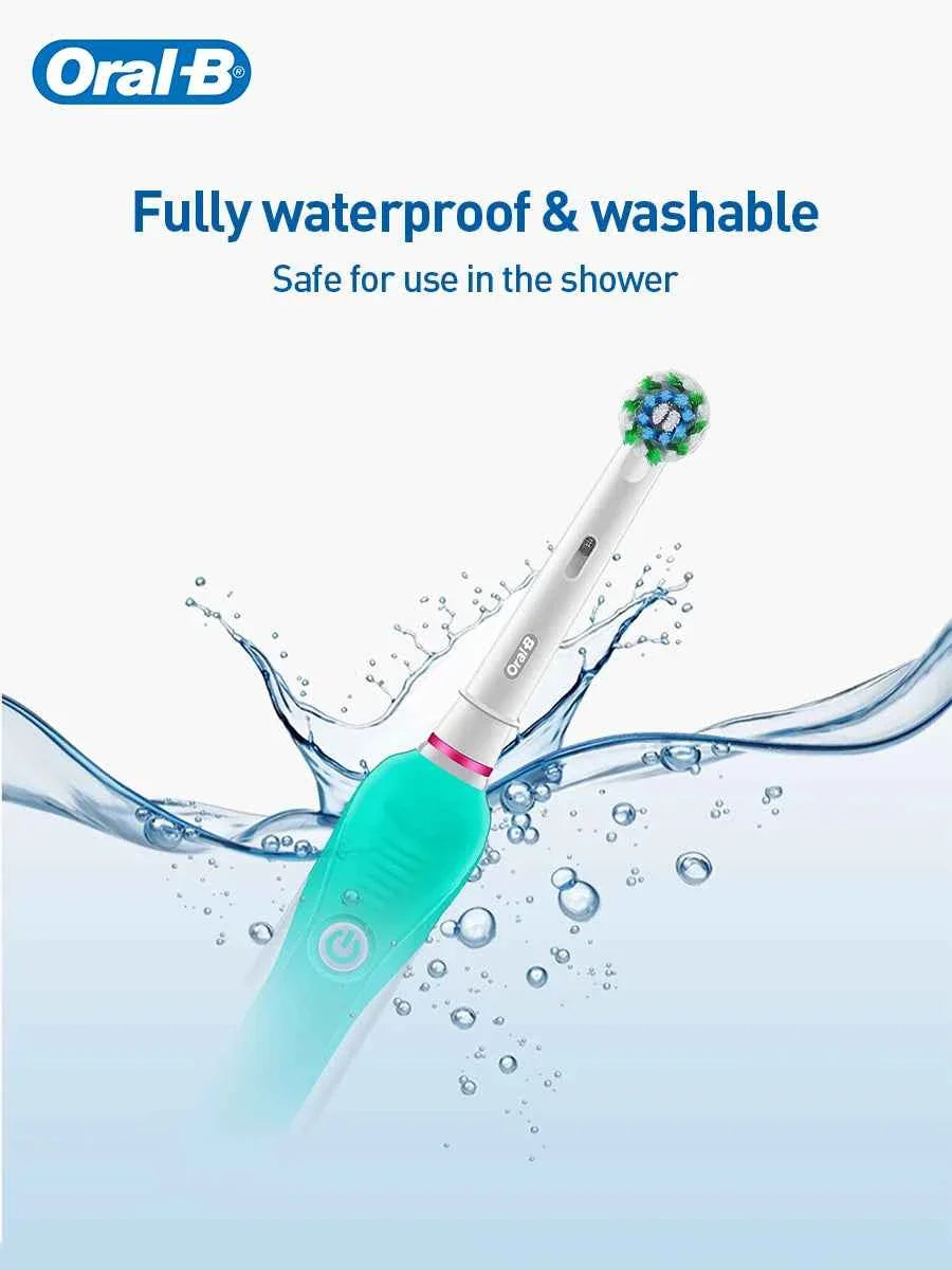 Oral B Electric Toothbrush Pro600 3D Action Daily Clean Pressure Sensor Gum Care Waterproof Rechargeable 7-Day Battery Life