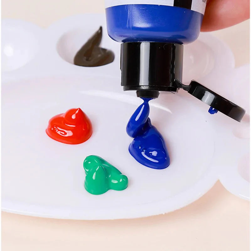 14-color /60ml paint set, beginner's art supplies for painting and doodling, paint palette, brush combination