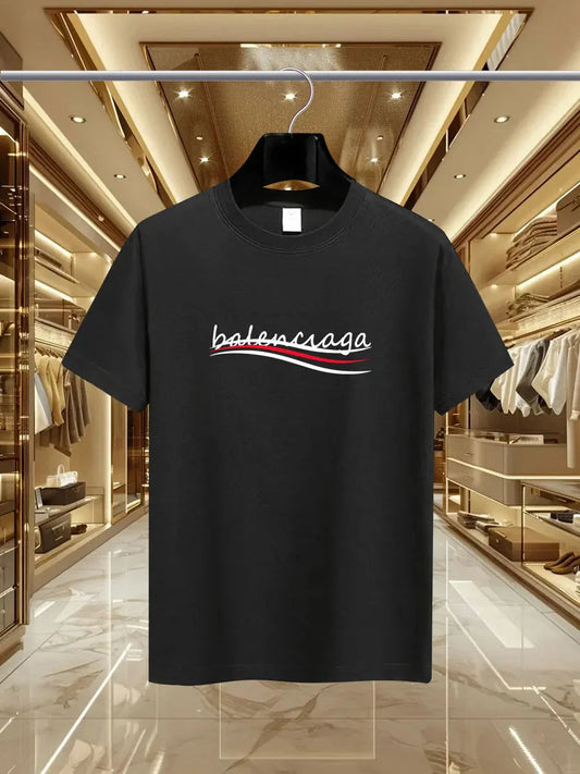 Parisian printed men's T-shirts, men's short-sleeved round-neck casual tops, international urban trends for summer and spring me