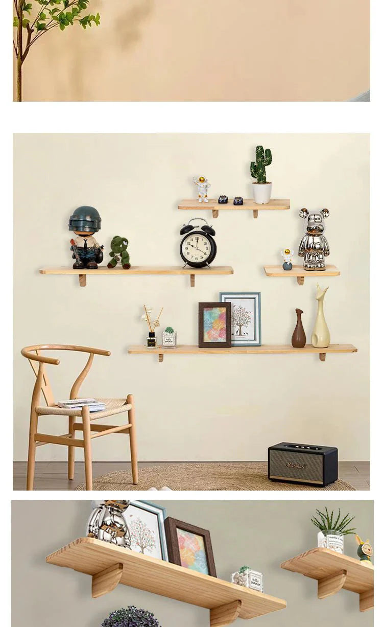 Floating Shelves for Wall Decor,Soild Wood Wall Mounted Shelf for Bathroom,Bedroom,Living Room Kitchen Storage&Decoration