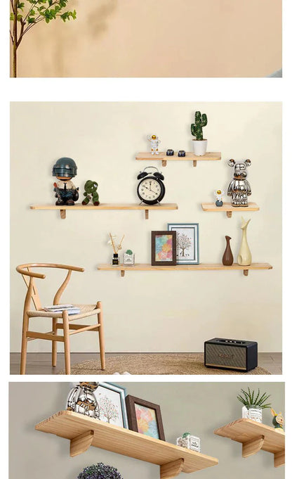 Floating Shelves for Wall Decor,Soild Wood Wall Mounted Shelf for Bathroom,Bedroom,Living Room Kitchen Storage&Decoration