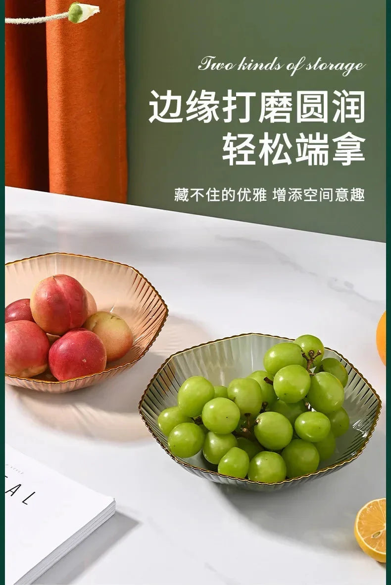 1PCS Table Plates for Serving Plates Dinnerware PET Partitioned Dish Snack Candy Cake Stand Bowl Food Fruit Plates Set Tableware