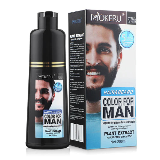 Natural Permanent Beard Dye Shampoo Repair White Grey Hair Removal Instant Mustache Dying Blacking Fast Beard Coloring for Men