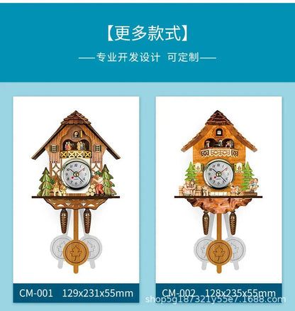 Wooden Hanging Wall Clock Bird Alarm Clock Cuckoo Clocks For Home Decoration Quartz Watch Decorative Home Decor