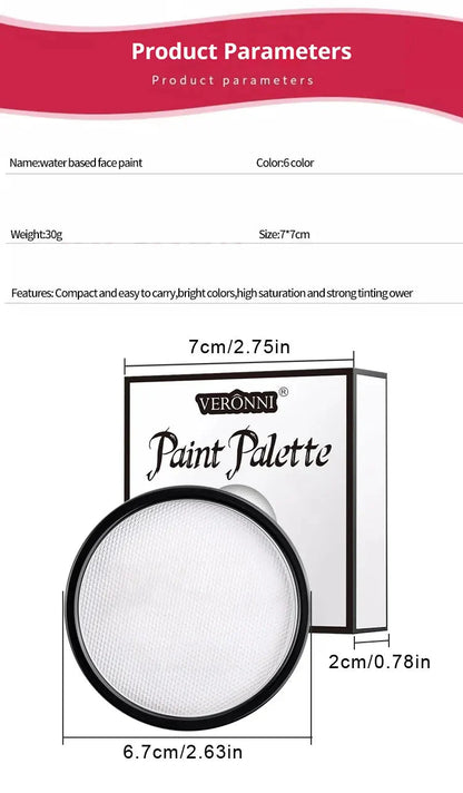 Face body Painting waterproof 6 colors Water Based Nontoxic Body Art kids Festival Fancy Dress Paint Body & Face Paint make up