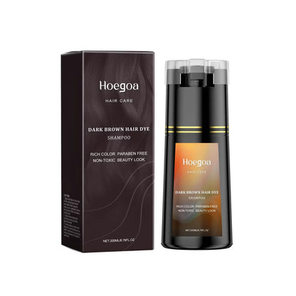 Hair Dye Shampoo for Gray White Hair Coverage 3 in 1 Light Brown DIY Herbal Ingredients Natural Hair Color Shampoo for Women Men