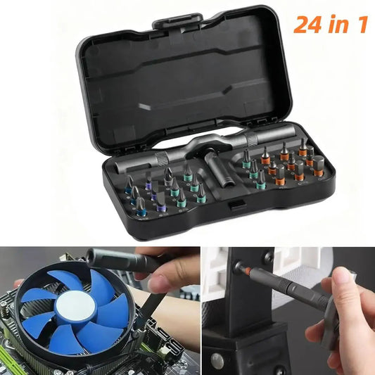 24 in 1 Magnetic Screwdriver Set DIY Multifunction Ratchet Screwdriver Multi Bits Mini Repair Tool Kit for Furniture Computer