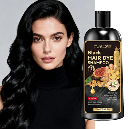 Unisex adult 4-in-1 hair dye shampoo, hair dye shampoo foam, plant-based hair dye, easy to shampoo, cover gray hair