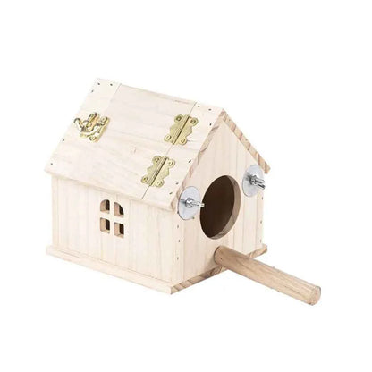 Practical Large Space Wood Bird House Rainproof Hanging Birds Breeding Box Sun Protection Bird Nest For Bird Cage