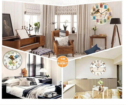 Creative wooden wall clock 30cm MDF density board silent quartz clock