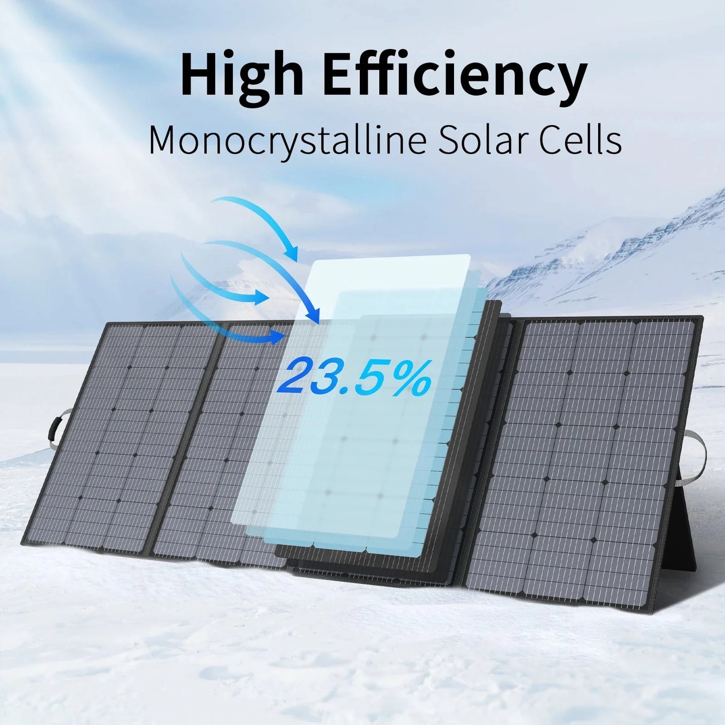 MHPOWOS 400W Portable Solar Panel, Lightweight Foldable Solar Panels with an Adjustable Kickstand, IP67 Waterproof Solar Charger