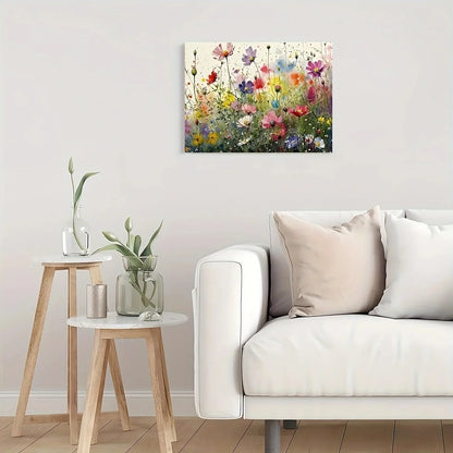 Vibrant Floral Canvas Wall Art - 11.8x15.7in Framed Decor for Home & Office, Perfect Gift for Any Room