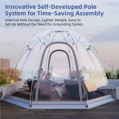 8-10 Person Transparent Bubble Dome Tent - Weatherproof Garden Party Gazebo