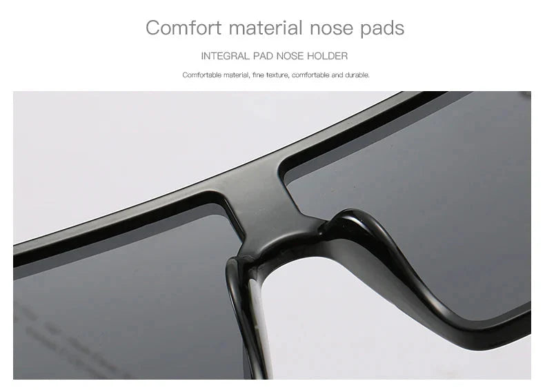Oversized Square Sunglasses Women 2024 Luxury Brand Fashion Flat Top Red Black Clear Lens Men Fishing Shade Mirror UV400