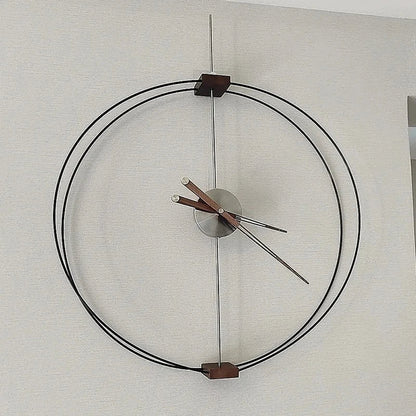 Spanish Minimalist Wall Clock Creative Luxury Living Room Art Clocks Solid Wood Pointer Large Wall Clock Silent Movement Clocks