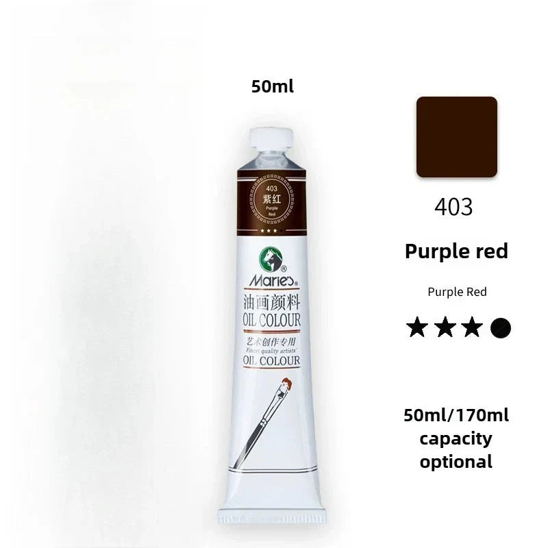 Maries Oil Paint 50ML Oil Painting Art Creation Pigment Large Oil Paint Paint Single Commonly Used 24 Colors