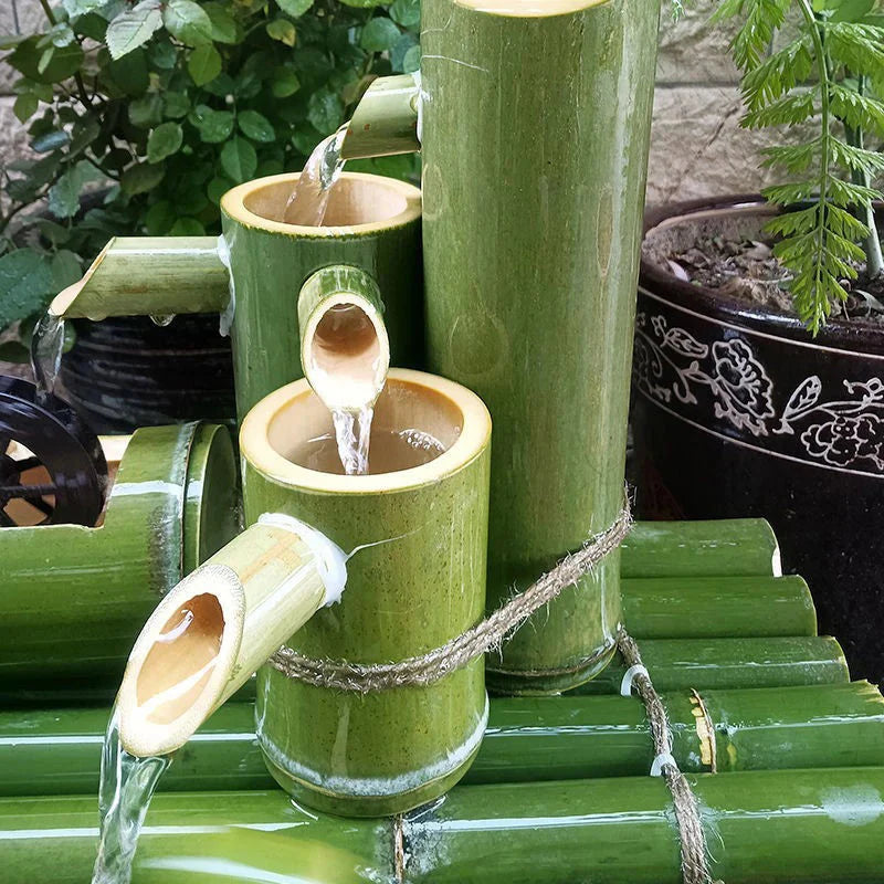 1pc Bamboo Fountain Modern Home Decor Water Fountains Ornaments Garden Decoration