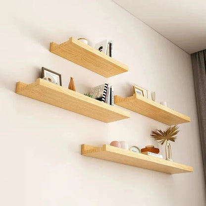Wooden Floating Shelf Wall Mounted U-shaped Shelf Display Stand For Living Room Bathroom Kitchen Organizer Storage Rack