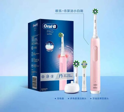 Oral B PRO ULTRA Electric Toothbrush 3 modes and 3 electric modes Adult electric toothbrush  Black, white, blue, pink