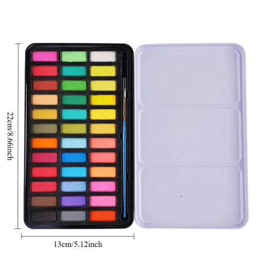 Portable Iron Box Solid Watercolor Paint Set for Art And Hand Drawing Portable Art Supplies