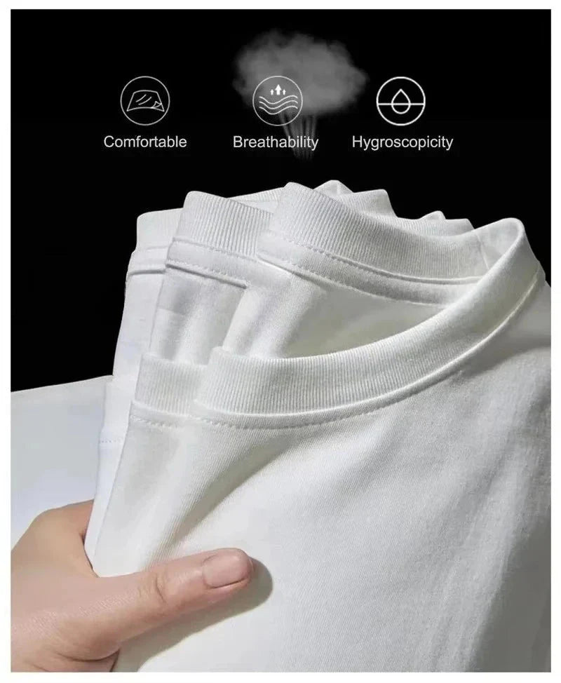 Summer Men's and Women's High-end Cotton Short-sleeved T-shirts - Fashionable and Trendy American Streetwear Best-selling Shirts