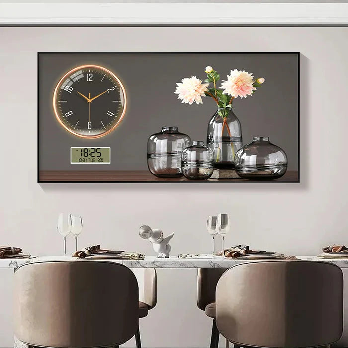 Large Size Aluminum alloy framed Artwork Wall Clock, Luxurious Muted Quartz Clock for Home Decor,living Room,bed Room Décor