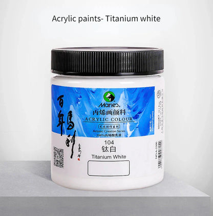 300ml White Acrylic Paints In Large Jars for Wall Painting Without Losing Color Waterproof and Sun Protection Art Supplies
