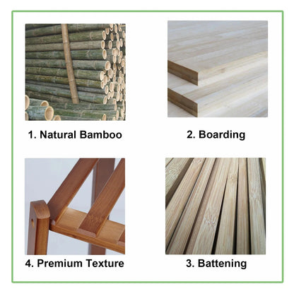 Tiered Bamboo Plant Pot Holder Tall Plant Display Shelf Flower Stand Indoor
