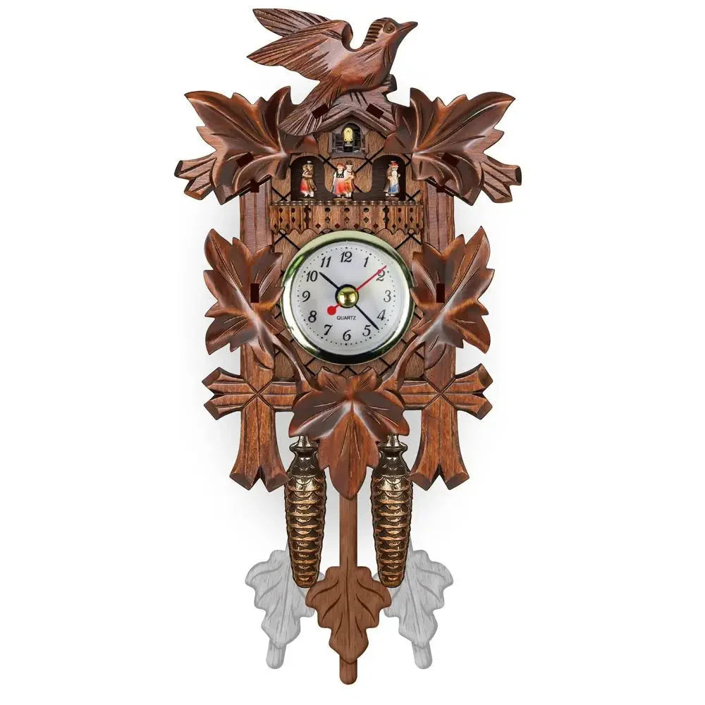 Forest Tower Wood Pendulum Vintage Clocks Vintage Silent Wood Wall Clock Wooden 3D Chiming 3D Chiming Clock Housewarming Gift