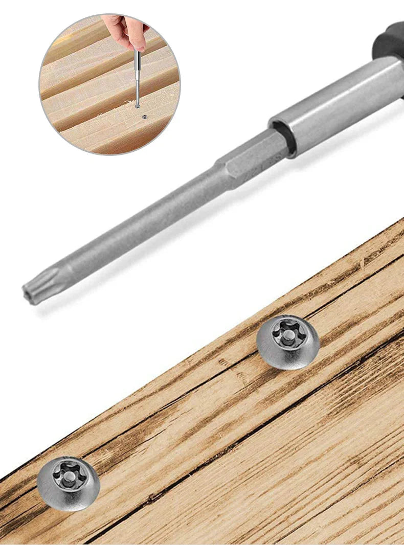 50-75-100mm Hollow Plum Blossom Extended S2 Bit Hexagon Handle Screwdriver Bit Screwdriver Tool Set
