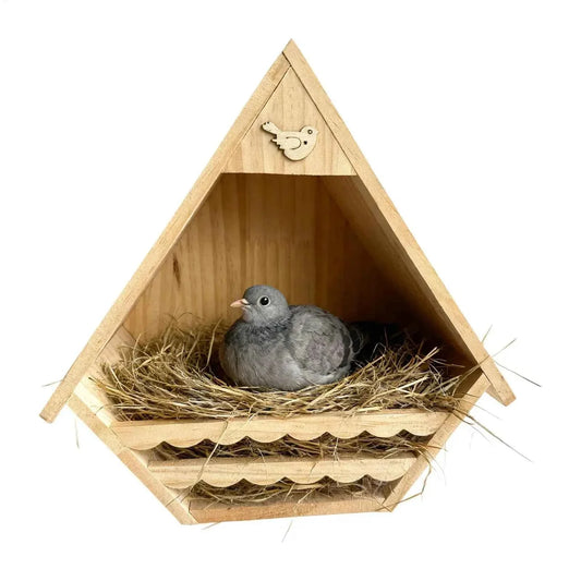 Bird House Wooden Finch Nesting Habitat Garden Wild Birds House for Sparrow Swallow Wren Chickadee Pigeon Outdoor Garden