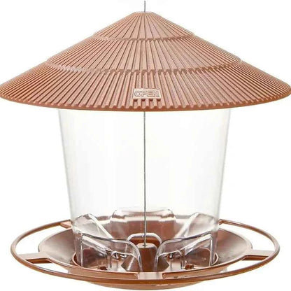 Bird Feeder Automatic Hanging Outdoor Garden Gazebo  Bird Feeding Container With Hang Rope House Decor Pet Supplies