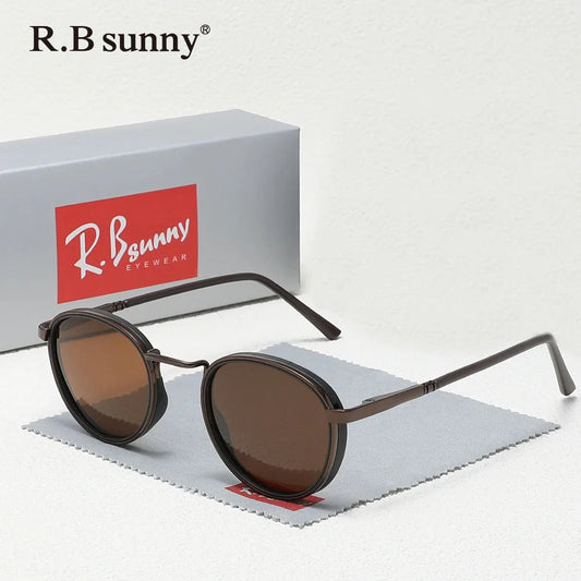 Round Frame Sunglasses For Men Polarized Anti-glare UV400 Women Driving Summer Travel Glasses Vintage