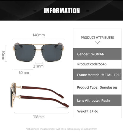 Square Sunglasses For Men Vacation Fashion Glasses Wooden Sunglasses Women Trendy Shades Vintage Gafas De Sol Hombre Zonnebril