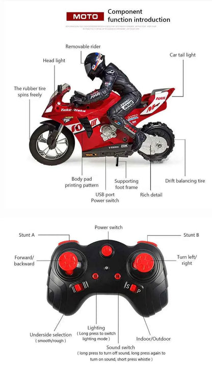 RC Motorcycles 1:6 1:10 Electric Motor RC Cars High Speed 4CH Remote Control Racing Motorcycle Drift Car Kids Xmas Festival Gift