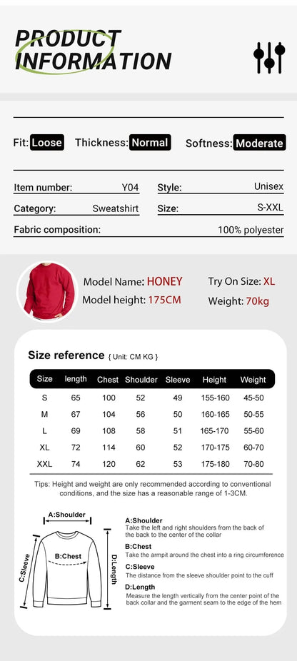 C'Est La Vie Paris Prints Man Sweatshirt Casual Loose Sportswear Hip Hop Fashion Pullovers Fleece Soft Clothing Crewneck Tops