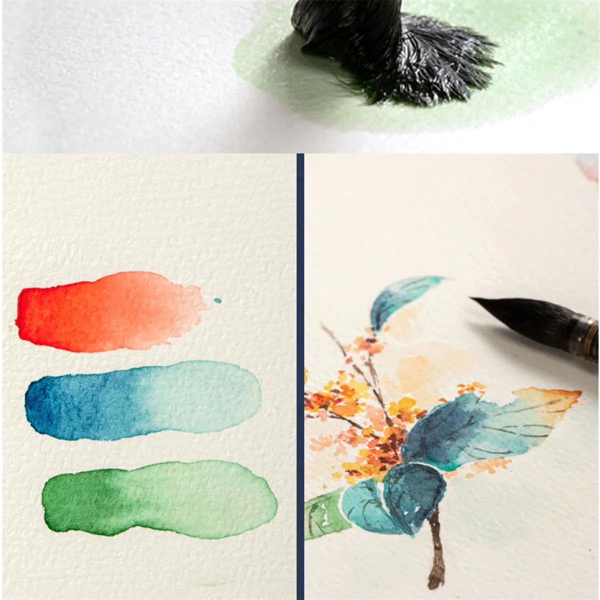 A4 30 Pages Paper Watercolor Book Hand-painted painting Book Fine Lines Water-Solube Color Art Supplies