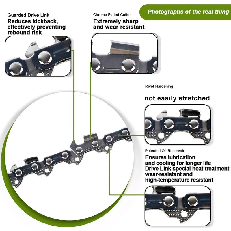 12 Inch Chainsaw Chain 3/8" LP Pitch .043'' Gauge 45 Drive Links Fits For DeWalt DCCS620P1 Ryobi, Craftsman, Makita and More