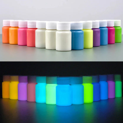 20/30g Fluorescent Pigment Long-Lasting Luminous Paints Auto Glow Glow In Dark Acrylic Paints For Artwork Party Supplies