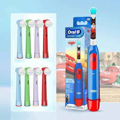 Oral B Kid Electric Toothbrush Car Design Toothbrush for Kid Soft Bristle Gentle Clean Teeth with Replacement Refills Waterpoof