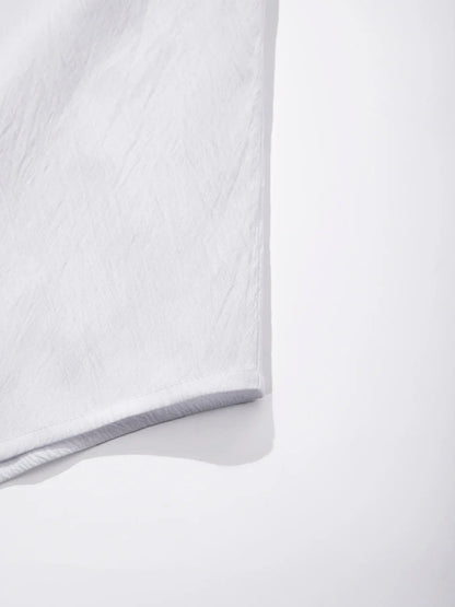New Mens Short Sleeve T-Shirts Summer Trendy Breathable Loose Youth Basic Cotton Pocket Top Solid Color Stand Up Collar Shirts
