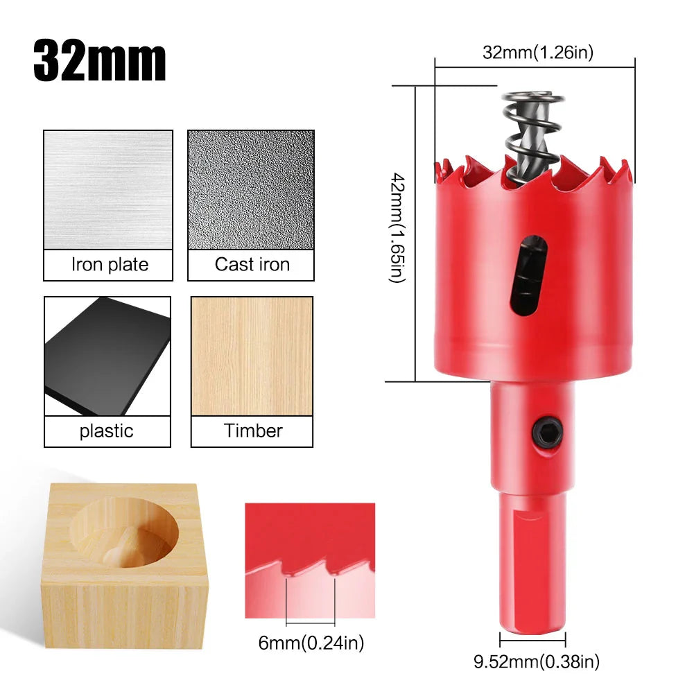 1pc 15-200mm M42 Bi-Metal Hole Saw HSS Drill Bit for Metal Iron Aluminum Stainless Plastic DIY Wood Cutter Tools
