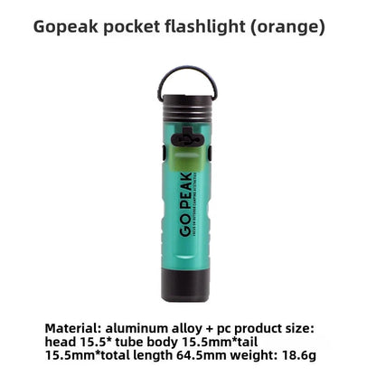 Gopeak 5050 Mini USB Rechargeable LED Pocket Flashlight Clip-on Hat Light Keychain Torch for Camping Hiking Outdoor Portable