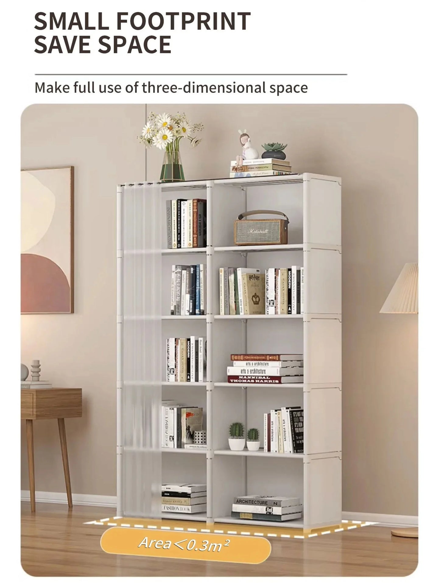 6 Layers Simple Wardrobe Portable Clothes Toys Organizer Dustproof Double Row High Capacity Partition Bookshelf Bedroom Cabinet