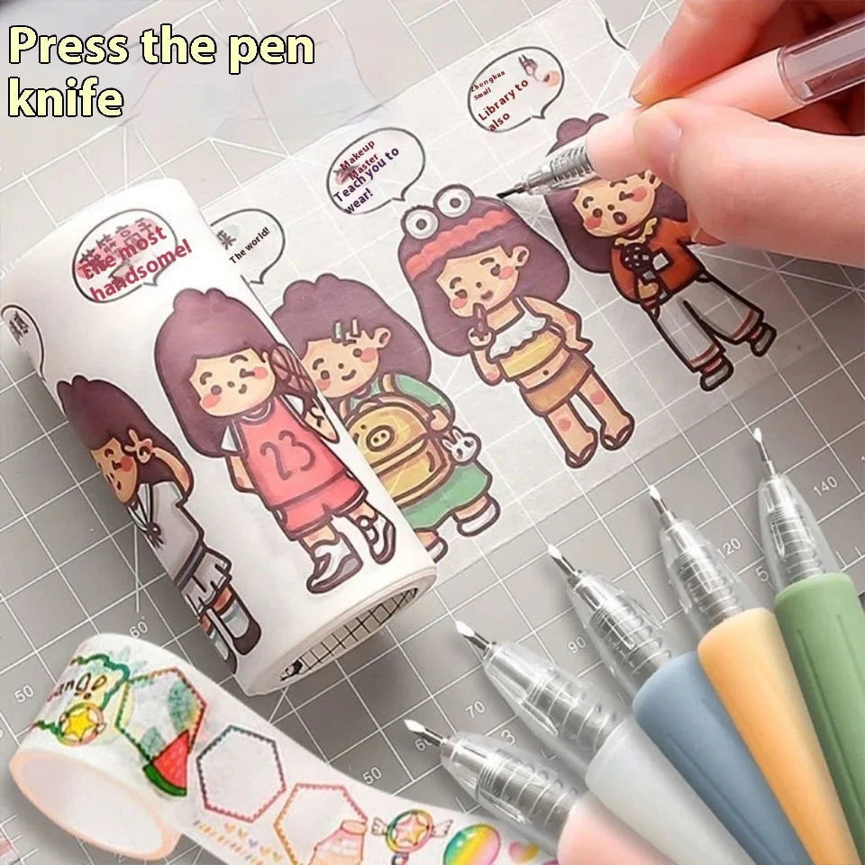 Art Utility Knife Pen Refill Stickers Scrapbooking Cutting Tool Express Box Knife School Supplies DIY Craft Supplies