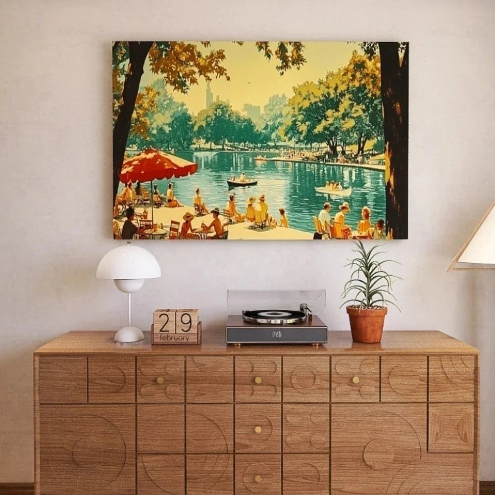 1.5-Inch Thick Pine Solid Wood Frame, Canvas Wall Art, Birthday Gift Art Wall Painting, Bedroom, Office, Living Room